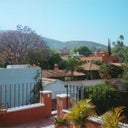 Roof top patio and gardens at Casa Marino. I would sit up on this patio every day and watch the beautiful sunset there. Every house there has these roof top patios.