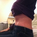 sitting down - IN MORNING, before I have eaten..eating and working out bloats me more
