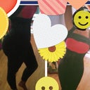 Wearing medium garment with foam and board with small squeem over it! This pic I was 24days post op