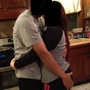Me and husband on the day I arrived from DR. he was loving my new booty and boobies.