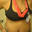 This is the elastic band that I used around my neck...with my drain clipped to it. You can use whatever works for you! :) By the way this is 8 days post opt...SWELL HELL BABY!