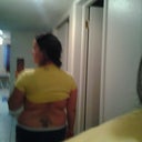PIc of my back fat. I'm starting to see definition in my abs, but for some reason my inner thighs and back are very fat