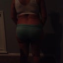 My back side before surgery which I hate the most. Can you notice the under butt cheek rolls? Yuk!