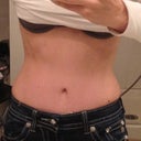 My size 25 Miss Me jeans...still just a little pudge on the sides, but this is the first time they have buttoned since surgery