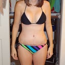 bikini shot- not quite big enough to cover my scar, but I think I can easily find bottoms that will. Top is def too small now, too! LOL