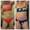 Too skinny in coral suit.  Healthier though a little swollen in florall suit.  Happy!