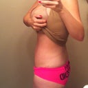 Side view at 3.5 months. Let's hope the holiday food doesn't make my love handles larger!