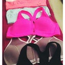From the top, 2 Fruit of the loom front closure bra's, 3 Target Champion sports bras (SO SOFT), and lastly 3 Danskin front closure bra's zip/clip