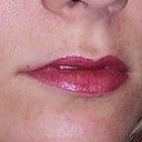with lipstick and liner 