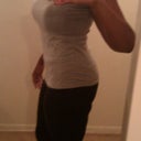In my favorite everyday wear...yoga pants & tshirt. No more flabby belly!!!!