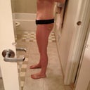 less swollen, much more upright. very excited :) Dr. T told me next time I saw him to wear normal underwear that covers the incision lol I don't think he likes when one of his incisions isn't fully covered by the underwear you're in, because he's such a wonderful perfectionist :) I don't mind it showing though - I love it all! He's a genius. sideways :-/ lol