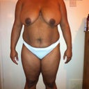 Full body without pants to show my body type, shape, and overall proportions.