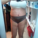 Day 8 Front.  Thighs are majorly swollen from the water retention! I do see a waist!!