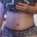 Week 8 - in my lowest underwear. The top of the band covers my scar. I love how low it is.