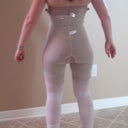 as you can see, the compression garment has a large opening in the crotch but the spanx covers almost all of it.