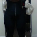 One day post op with garment from 5th & Wyoming. I have padding in my stomach area to obsorb the blood.