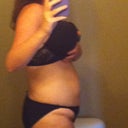 Side view...showing how my shape is very "egg" or "apple" shape :(