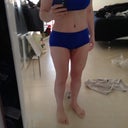 In the morning. A little less swollen than in the evening but still not totally flat.