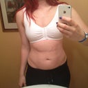 After Surgery- Day 1. The bra they gave me was from walmart or target. Really comfortable and easy to put on. Liked it because the bottom landed an inch or so below my stitches.
