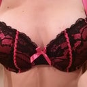 In a regular (non push up) bra - size 32 D.