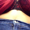 Me while sitting sooo flat and check out my cute mole! Lol it used to be under my breast