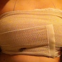 Home and all bandaged up.  Look, they are actually closer to my arm pits than my elbows!