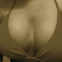 Day 14 here you can see the muscle showing in the cleavage area.. I made it B&W so it shows up better..