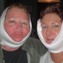 Day after surgery with my sister....