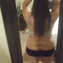 Rear view before liposuction