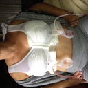 At home with surgical bra and drains.