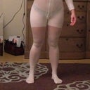 Right before Pamela did the treatment on me. This is the endermologie suit.