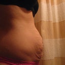 SIde view.  I look pregnant!  No amount of Pilates or core training really helps this.