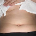 BEFORE: Sitting, giant muffin top. Ick.