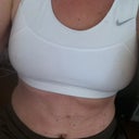 Seated.  I am so used to having my gut spill over and this is wonderful!  It looks like my BB is crooked, but it's not.  It's just my wonderful iPhone photography skills.