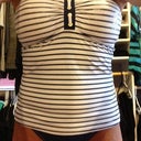 7 months PO. Front view in tankini.