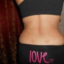 back side to show bra rolls and flanks