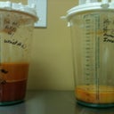 Left is the abdomen and waist; right is the inner and outer thigh.  Total volume a little over 1 Liter (1100 ml) and a total of 4 lbs.