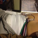 Morning after surgery laying down with 9 pnds of excess skin and fat removed.
