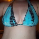 favorite swimsuit top. you can see how the right side (your left) hangs lower b/c that breast is the larger one.