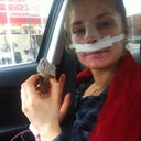 Right after sugery got a mini cupcake ended up all over my gauze lol