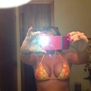hard to take a picture of yourself, this was last years swimsuit. I have to retire the suit... I'm hanging out! Picture taken on 3/6/2013
after 4 months.