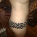 "Ridge" on lower abdomen is somewhat visible in this photo
