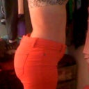 after with red jeans. I  tried to put this pic next to before pic but IDK how since RS changed things around. ?? My belly has always stuck out like this.