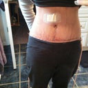 Jelly did go.  LOL  Those are not stretch marks they are marks from my binder