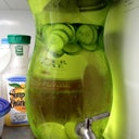This is the cucumber water chilling in the fridge I added a few limes ...hoping this helps with the swelling....thanks to Lostin Translation ....