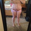 front view, shirt off.