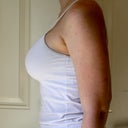 Just under 2 weeks, clothes in a "built in bra" tank (just those elastic band kind)