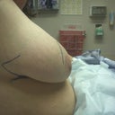 Side view of being marked up