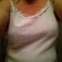 No bra on