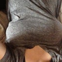 In a regular shirt and a sports bra today.
